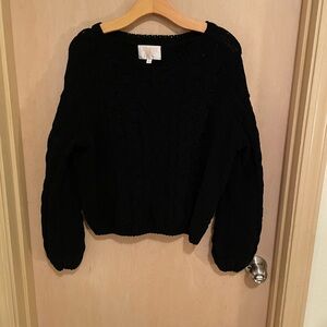 Francesca’s Black Cable Knit Sweater